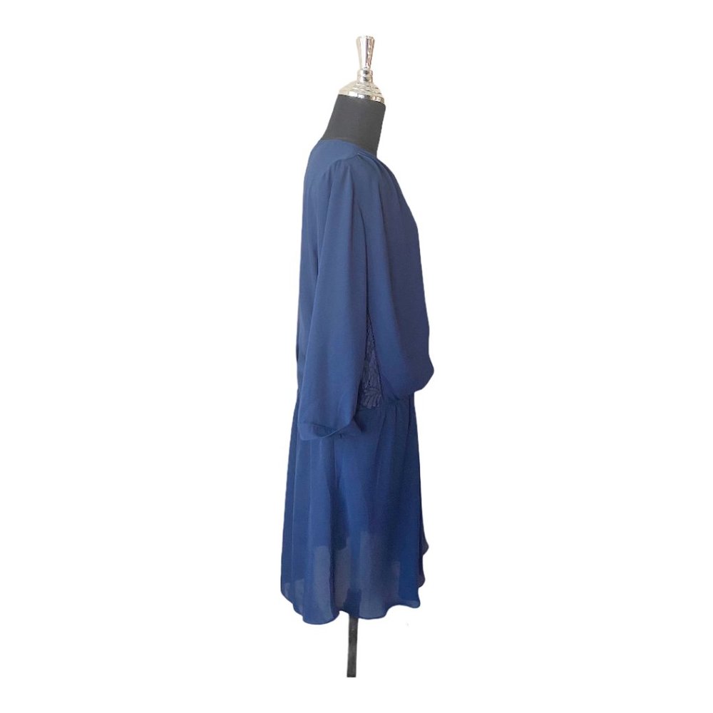 Heartloon Celine Blue Faux Wrap Lace Panel Dress - Picture 4 of 11
